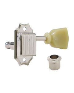 Hosco Japan machine heads for guitar, 3xL+3xR, Vintage Tone Revival Series, keystone button, nickel