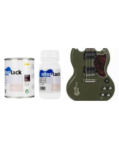 NitorLACK NitorPOL polyurethane paint olive drab - 500ml can + 250ml hardener
