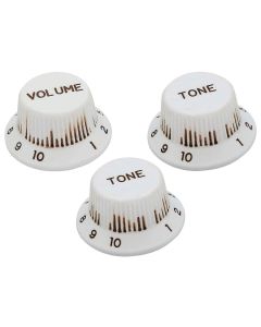 Hosco Japan 50's ST style knob set, 1V + 2T, bakelite, relic white