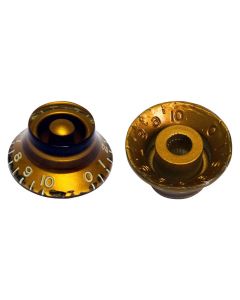 Hosco Japan bell knob set, true CAB relic gold, inch size, 4 pcs.