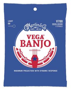Martin string set 5-string banjo, light, 009-010-013-020-009