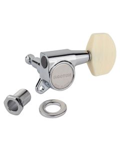Gotoh SG381 machine heads with Magnum Lock and M01 buttons, 3L3R, chrome