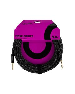 Boston Prime Series woven jacket instrument cable jack-jack, 9.0 meter, black tweed