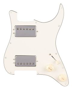 Fender pre-wired Strat pickguard, quadra tap HH, parchment 11 hole