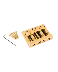 Fender Genuine Replacement Part Himass 4-string bass bridge assembly with zinc saddles, gold