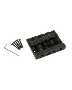 Fender Genuine Replacement Part Himass 4-string bass bridge assembly with zinc saddles, black