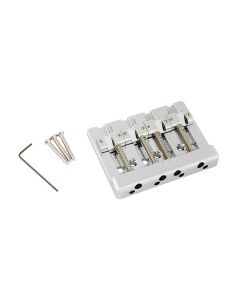 Fender Genuine Replacement Part Himass string-through 4-string bass bridge assembly with brass saddles, chrome