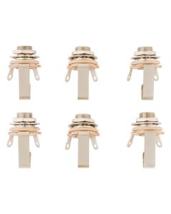 Fender Genuine Replacement Part 1/4" 2-conductor guitar output jack (6-pack)