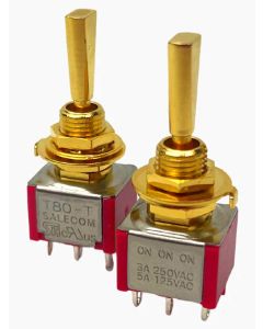 Allparts On-On-On miniswitch, DPDT, gold