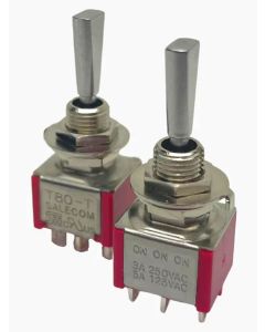 Allparts On-On-On miniswitch, DPDT, chrome