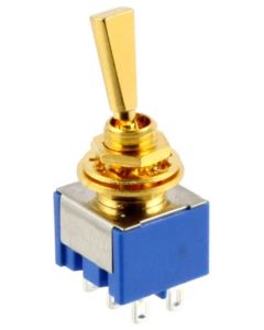 Allparts On-On miniswitch, DPDT, gold