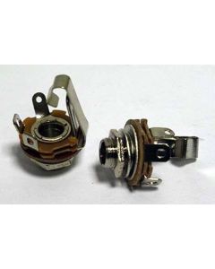 1/4"Phone Jack, metal, mono, shorting, 3/8" bushing