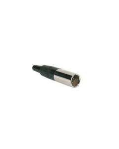 Mini xlr plug, male, 3-polig, nikkel