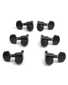 Graph Tech PRL-8311-B0 Ratio Electric Locking Machine Heads with Contemporary Button - 3 + 3 - Black
