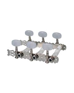 Stemmechanieken voor klassieke gitaar, nylon as, 70mm, nikkel, parelmoer knoppen