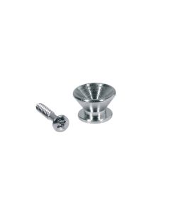 Straplocks, metaal, chroom, met schroef, v-model, diameter 14mm, 2-pack