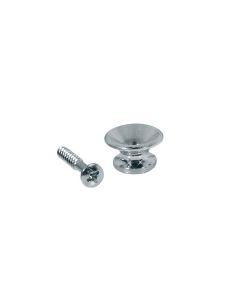 Straplocks, metaal, chroom, met schroef, v-model, diameter 14mm, 2-pack