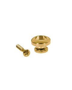 Straplocks, metaal, goud, met schroef, rond model, diameter 14mm, 2-pack