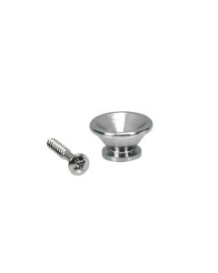 Straplocks, metaal, nikkel, met schroef, rond model, diameter 17mm, 2-pack