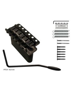 Wilkinson tremolo, pitch 10,8mm, black, with screws, solid steel block