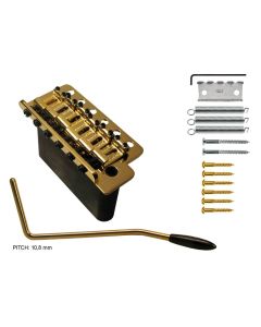 Wilkinson tremolo, pitch 10,8mm, gold, with screws, solid steel block