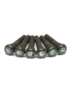 Graph Tech TUSQ PP-2000-00 - Presentation Style Bridge Pins - Black - with Paua Shell Inlay