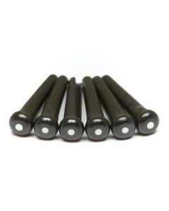 Graph Tech TUSQ PP-2122-00 - Traditional Style Bridge Pins - Black - with White Inlay