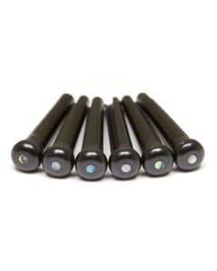 Graph Tech TUSQ PP-2182-00 - Traditional Style Bridge Pins - Black - with Paua Shell Inlay
