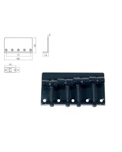 Brug-staartstuk, Jazz/ P-Bass, zwart, pitch 19mm