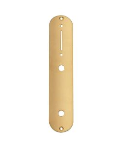 Control plate, gold, 32x160mm, Tele, 9,5mm holes for inch pots
