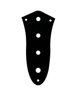 Control plate, black gloss, Jazz bass, 9,5mm holes for inch pots