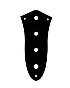 Control plate, black gloss, Jazz bass, 8,5mm holes for metric pots