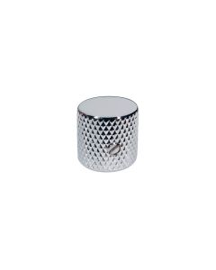 Dome knob, metal, chrome, diam 19,0mmx19,0mm, with set screw, shaft size 6,1mm