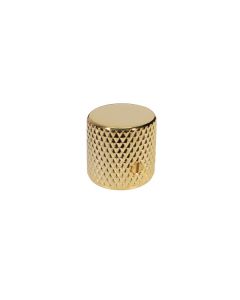 Dome knob, metal, gold, diam 19,0mmx19,0mm, with set screw, shaft size 6,1mm