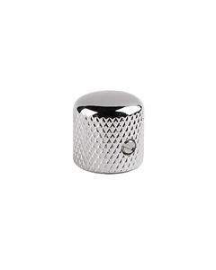 Dome knob, metal, chrome, diam 19,0mmx19,0mm, with set screw, shaft size 6,1mm