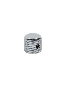 Dome knob, metal, chrome, diam 18,0mmx18,5mm, with set screw, shaft size 6,1mm