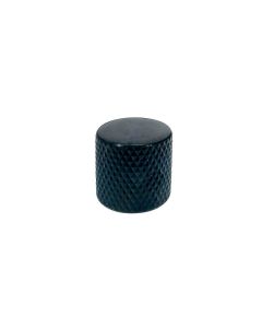 Dome knob, metal, black, diam 19,0mmx19,0mm, push on, shaft size 6,0mm