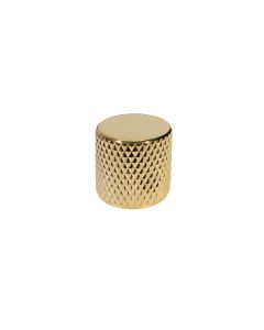Dome knob, metal, gold, diam 19,0mmx19,0mm, push on, shaft size 6,0mm