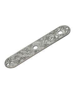 Gotoh Luxury Mode control plate for Tele guitar, engraved acanthus style motif, chrome