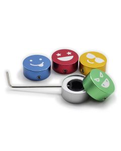 Valeton aluminum alloy footswitch caps with set screw, set of 5