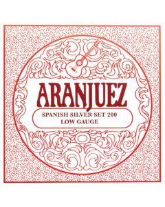 Aranjuez Spanish Silver string set for flamenco/ classic guitar, black & silverplated wound basses, light gauge