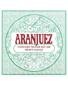 Aranjuez Concert Silver string set for classic guitar, Calibrada nylon trebles & silverplated wound basses, heavy gauge