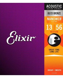 Elixir Nanoweb string set acoustic coated 80/20 bronze, medium, 013-017-026-035-045-056