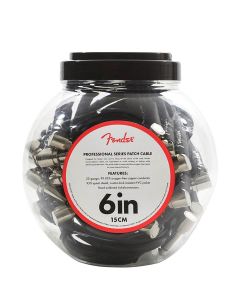 Fender Professional Series patch cables, (bowl 20pcs), 6", 2x angled, black