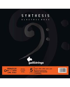 Galli Synthesis 5-string set electric bass, nickel and steel double winding, regular tapered, 040-060-080-100-120