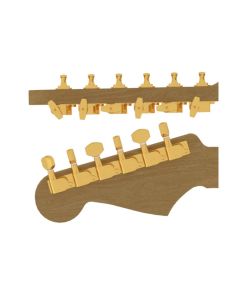 Hipshot guitar tuner upgrade kit, 6 inline classic, 10mm post hole, closed gold