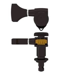 Hipshot guitar tuner, Grip-Lock open, 21.0mm (0.827") post height, treble side, black