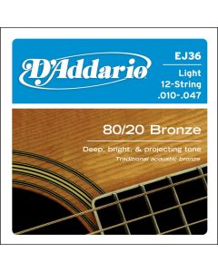D'Addario 80/20 Bronze snarenset akoestisch 12-snarig