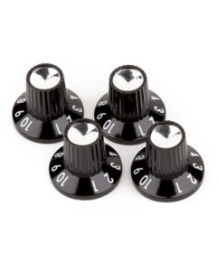 Fender® Amp Pot Knob Push on bk/sv (4) 