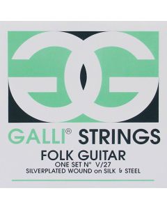 Galli Folk Guitar snarenset akoestisch, silverplated wound on silk steel 011-014-023-028-038-046